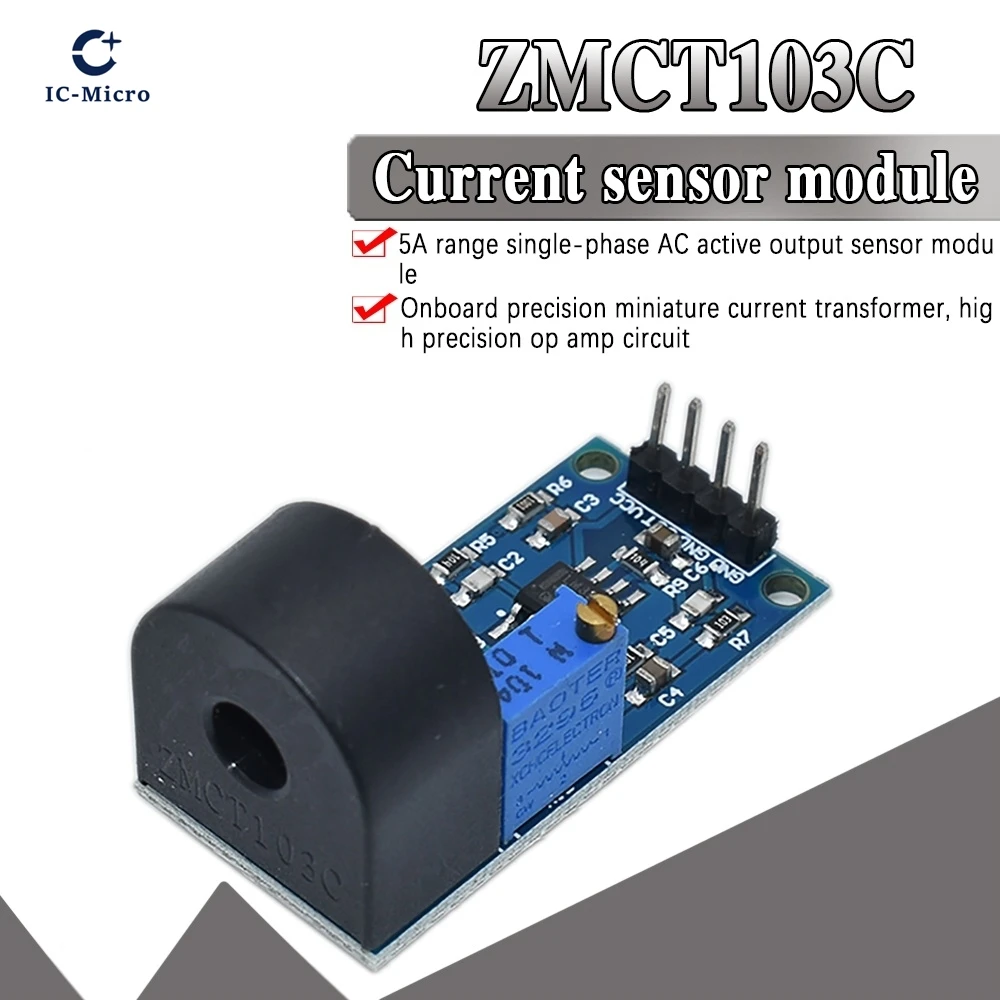 ZMCT103C 5A Range Single Phase AC Active Output Onboard Precision Micro Current Transformer Module Current Sensor