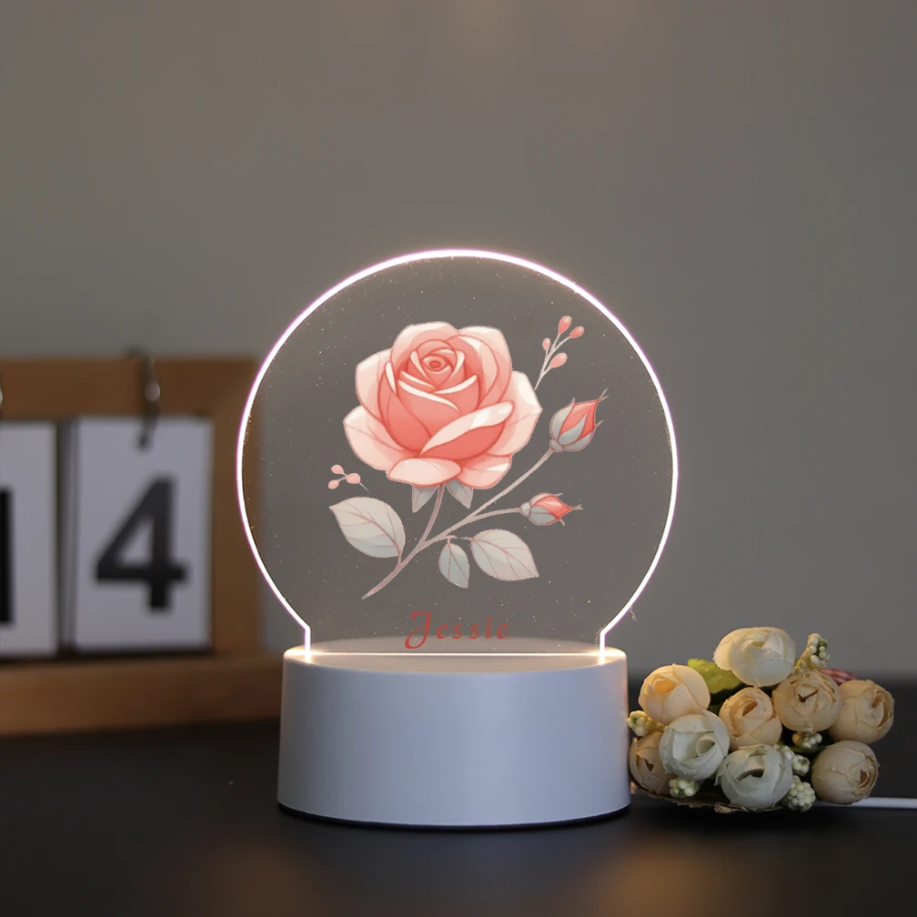 Customized Rainbow Pattern USB Night Light 3D Stereoscopic Vision Home Decoration Dining Table Living Room Atmosphere Light Warm