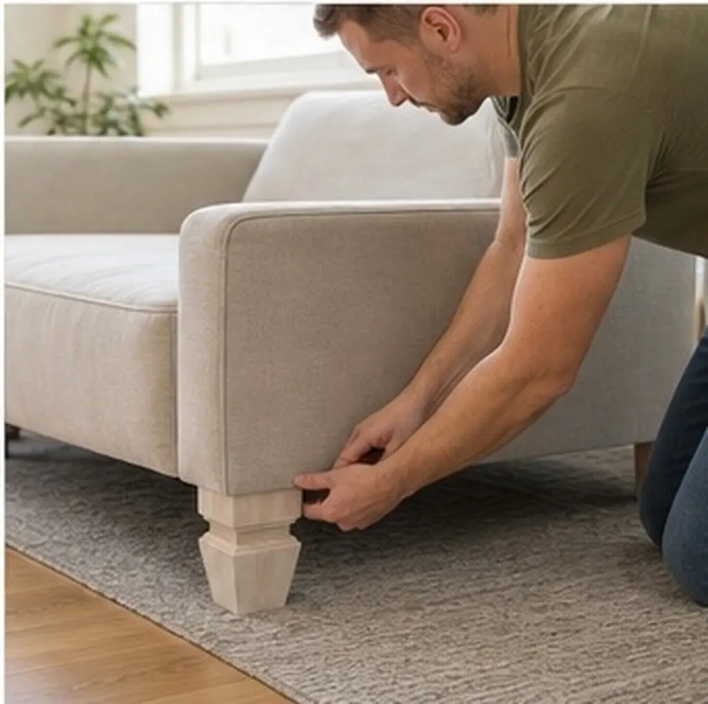 4Pcs Unfinished Solid Wood Furniture Legs for Cabinets Tables Chairs Sofas Beds DIY Stainable Paintable Stable Versatile