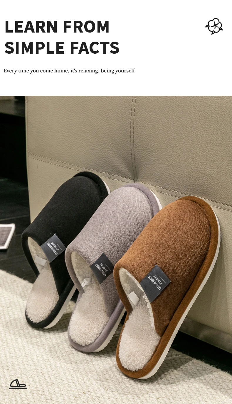 Winterwarme Hausschuhe für Herren, rutschfeste, weiche Schuhe, bequeme flache Hausschuhe für den Innenbereich, Schlafzimmer, Plüschhausschuhe, Schlafzimmerschuhe für Damen – Detail 2