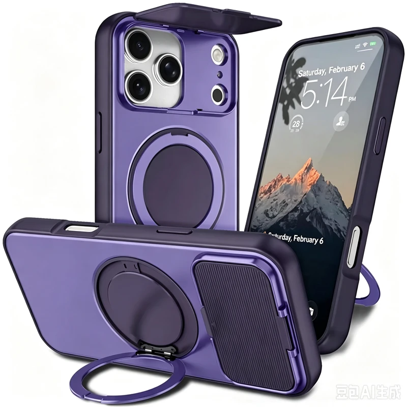 360 °   Magnetische Ringhalterung Handyhülle für iPhone 17 11 12 13 14 15 16 Pro Max Air Plus für MagSafe Stoßfeste Kameraständer-Abdeckung