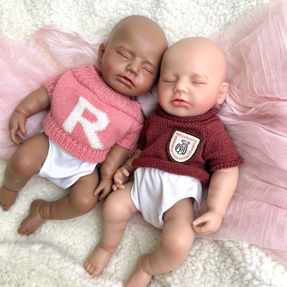 

Mini 12 Inch Open Mouth Baby Girl Full Soft Silicone Reborn Doll Painted 3D Skin Washable Newborn Doll for Christmas Gift Toy