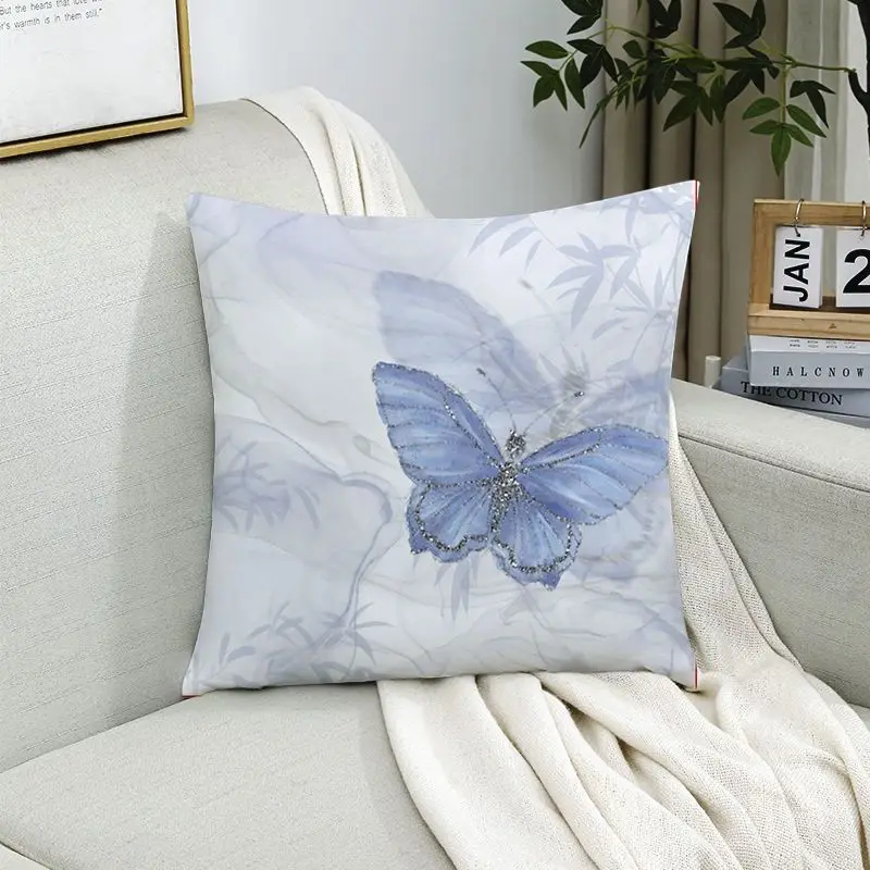 45cm Butterfly Pillowcase Chinese Classic Pillow Ink style Office Headboard Pillow Sofa Cushion Birthday Gift Decoration