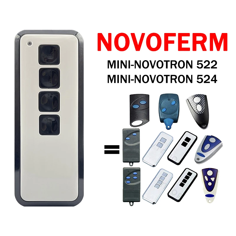 NOVOFERM Pilot zdalnego sterowania 522 524 MINI-NOVOTRON 502 MAX43-2 504 MAX43-4 MCHS43-2 MTR43-2 MNHS433 Otwieracz drzwi garażowych 433,92MHz