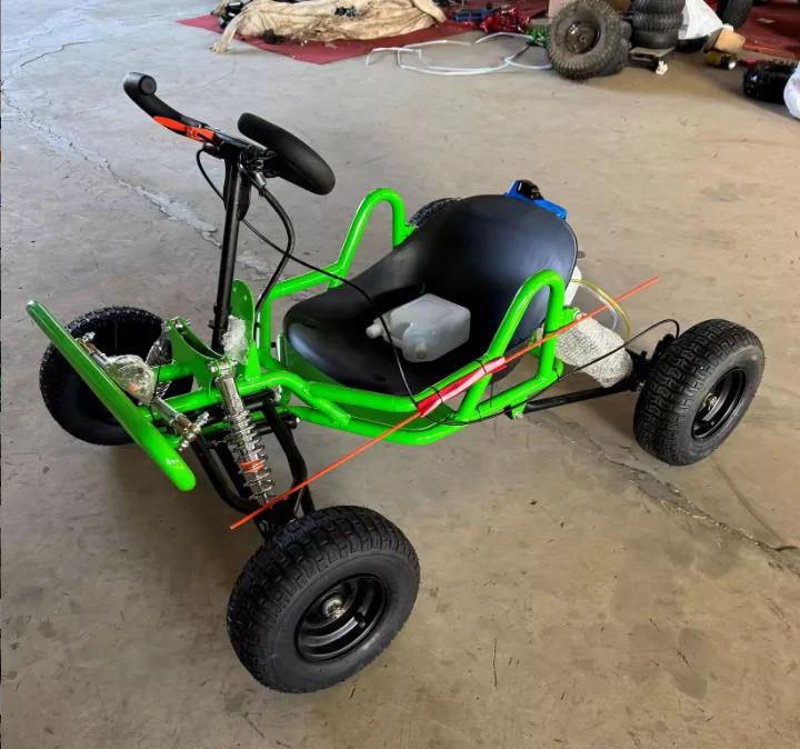 90cc 2-Stroke Gas-Powered 180kg-Load Capacity Go-Kart For Children And Adults Outdoor Racing Kart 4/6-inch Tires Off-Road Kart