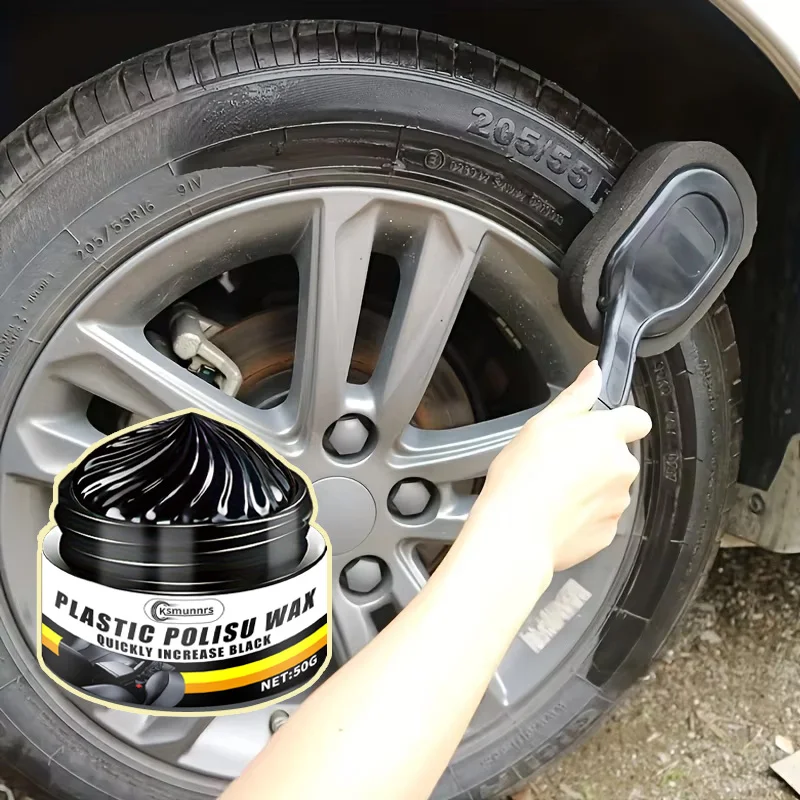NEW Tire Coating Wax Car Tire Retreading and Film Plating Cream Tire Shine Coating Wax Auto Rubber Parts Shiny Paste Anti-Aging