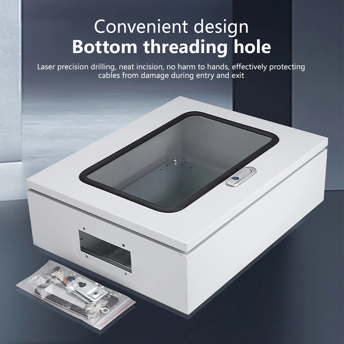 Surface mounted single door visible window distribution box, plexiglass perspective waterproof JXF thickened plate base box