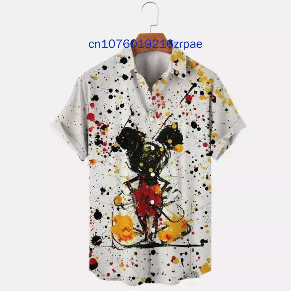 Disney Inspired Mickey Piano Hawaii Shirt 3D Print Men's And Women's Kids Button Down Short Sleeve Shirt