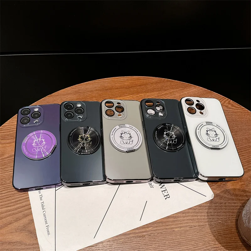 

Ice Crystal 360 Rotating Stand Phone Case for iPhone 15 14 13 12 Pro Max Anti Drop Wireless Charging Phone Protection Cover