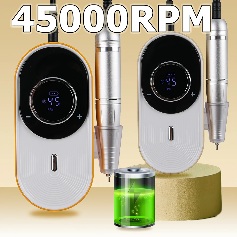 

Профессиональная дрель для ногтей 45000 об/мин с дизайном дерева, перезаряжаемая электрическая пилочка для ногтей для салонов и домашних маникюрных инструментов