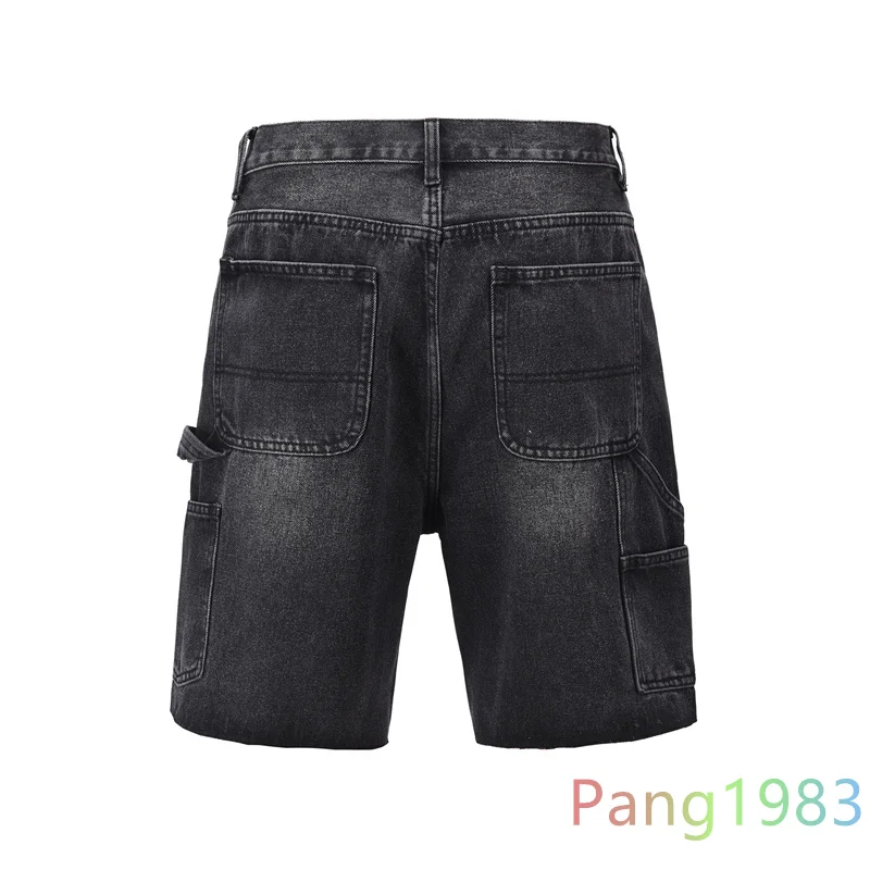 Summer Style Solid Color Denim Shorts Men Women Fashionable Versatile Shorts