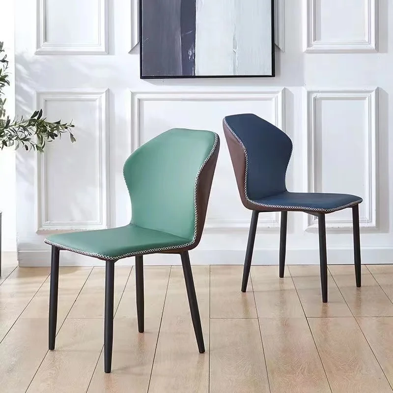 

Nordic Luxury Dining Chair With Backrest Modern PU Leather Fabric For Hotel Stool Leisure Kitchen Table Restaurant Use