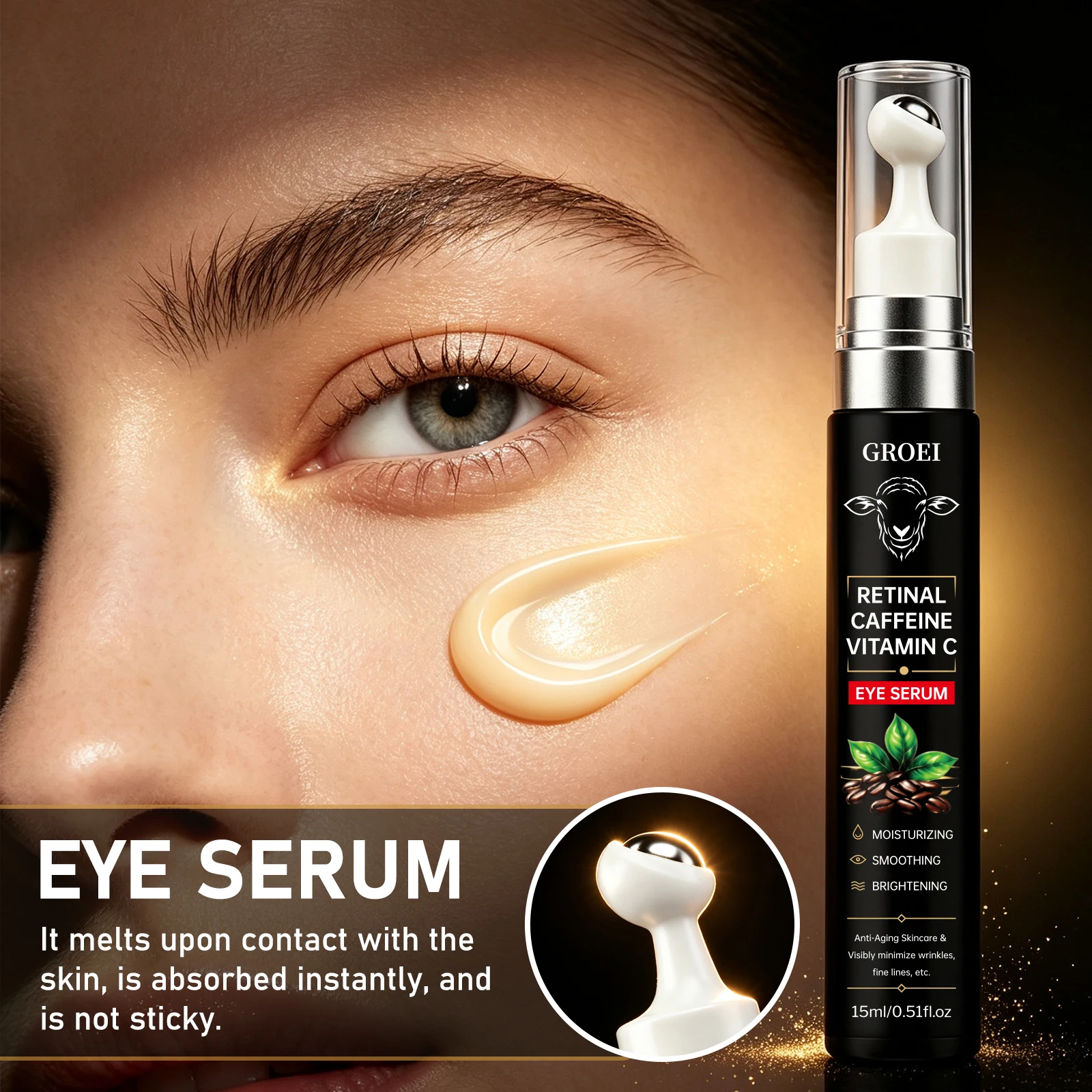 GROEI Suero para Ojos con Reti - Caffeine Eye Serum reseña y precio
