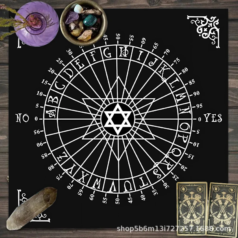 VIKAMA Zodiac & Fox Tarot Altar Cloth Divination Pendulum Board Tablecloth Witchcraft Home Decoration