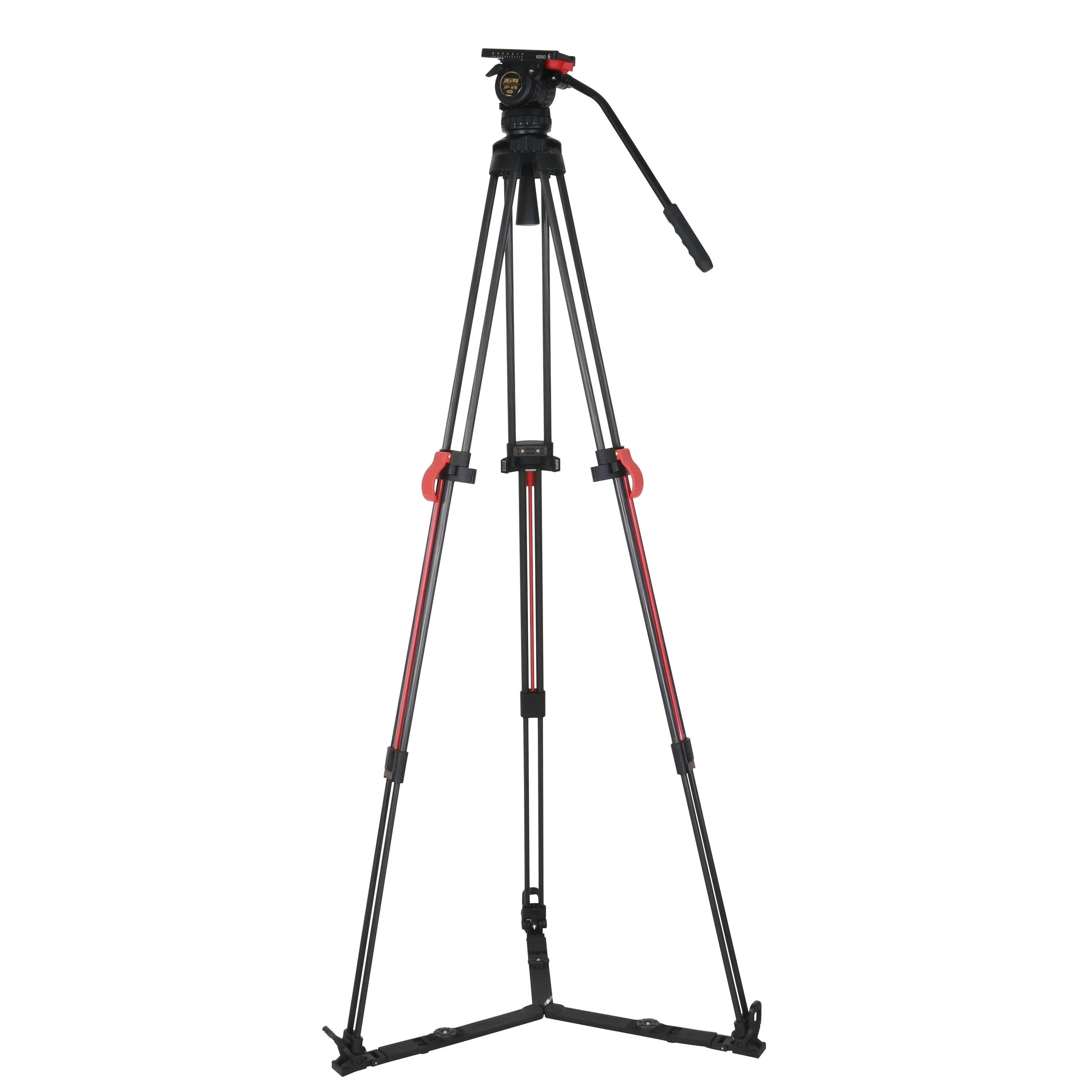 JIEPAI 6KG Professional Carbon Fiber Video Camera Tripod Kit One Touch Tripod Leg 75mm Fluid Head V6 CF-S Broadcast tripod