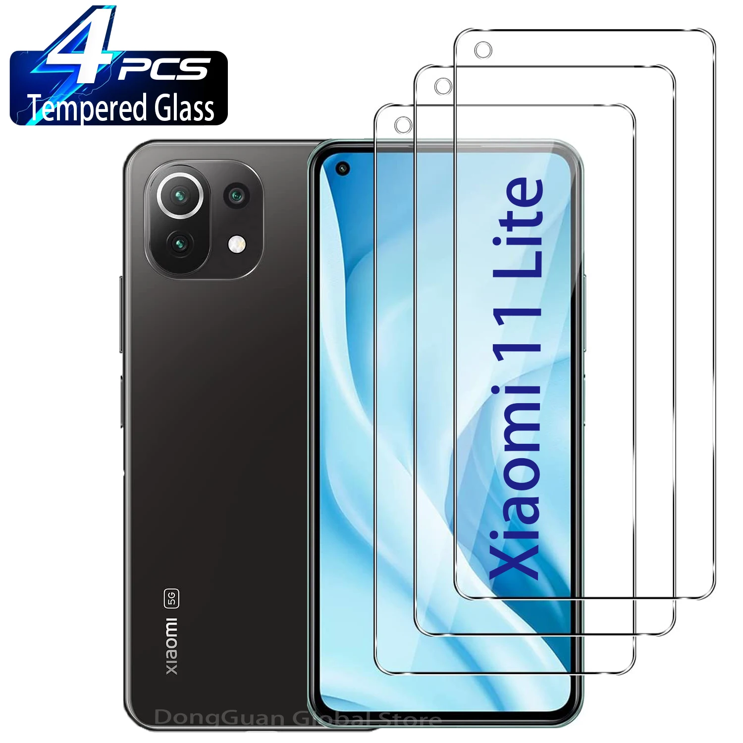 

2/4Pcs HD Tempered Glass For Xiaomi 11 Lite 5G NE Screen Protector