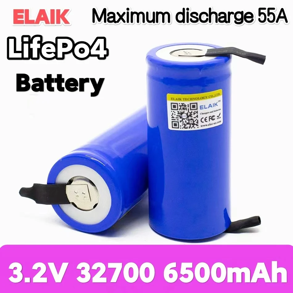 @ELAIK 1-12PCS 3.2V 32700 6500mAh battery 35A continuous discharge maximum 55A high-power battery + DIY nickel blade lifepo4