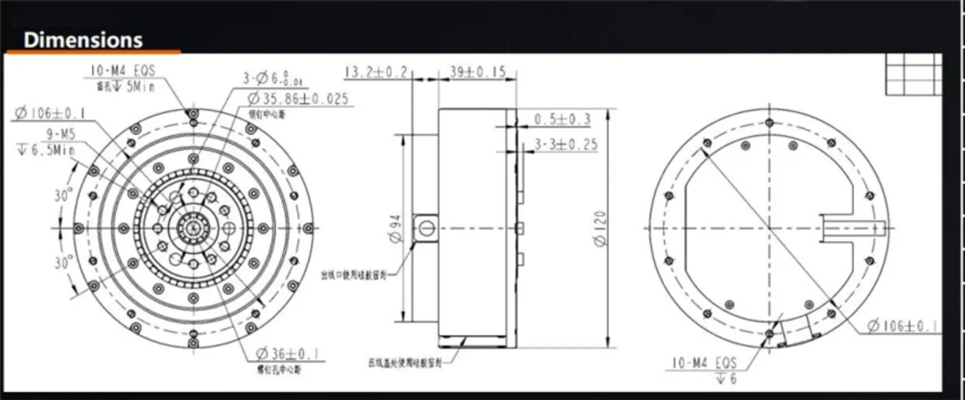 Quasi-Direct Drive Integrated Joint Motor Module 14bit Dual Encoders Precise And Fast Control ROBSTRIDE04 Collimator Drive 120Nm