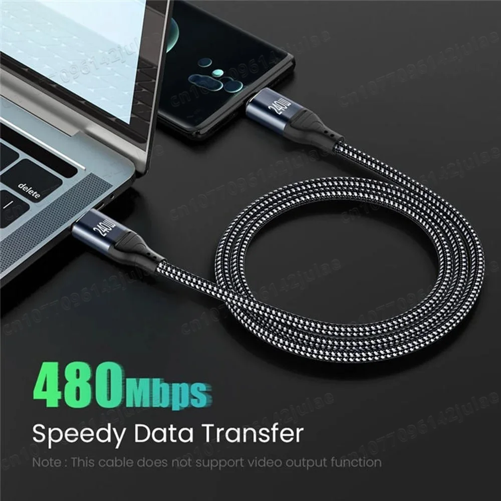 PD 240W USB C To USB C Fast Charging 2.0 Data Transfer Type C Cable laptop Charging 48V 5A QC4.0 0.5M 1M 1.5M 2M 3M USB C Cable