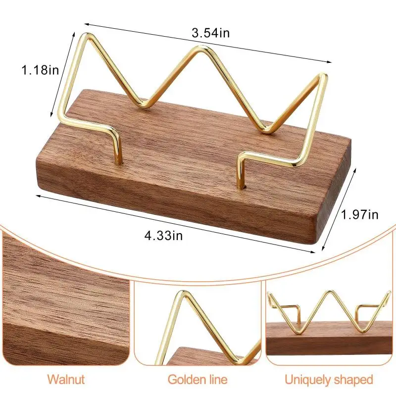 【A8】Wooden Business Card Holder Organizer Office Desk Display Stand Tabletop Home Storage Accessories view 6