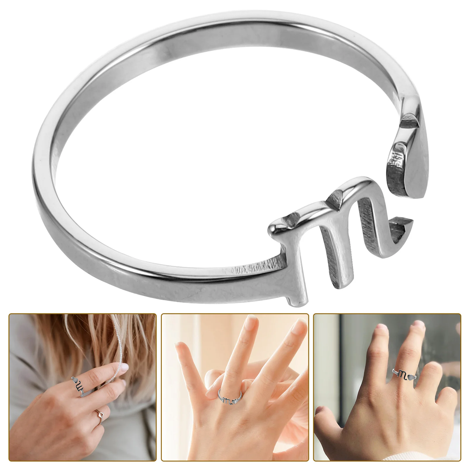 Anel feminino de cauda de escorpião Modeschmuck Ringe elegante e versátil charme do zodíaco