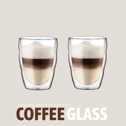 Arshen 250ML Double Wall Shot Glass Clear Handmade Heat Resistant Tea Drink Cups Healthy Drink Mug Coffee Insulated Cups