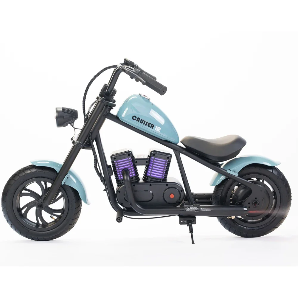 12-Inch Kids Electric Motorbike With LED Light Safe Cruiser for Ages 7-12
