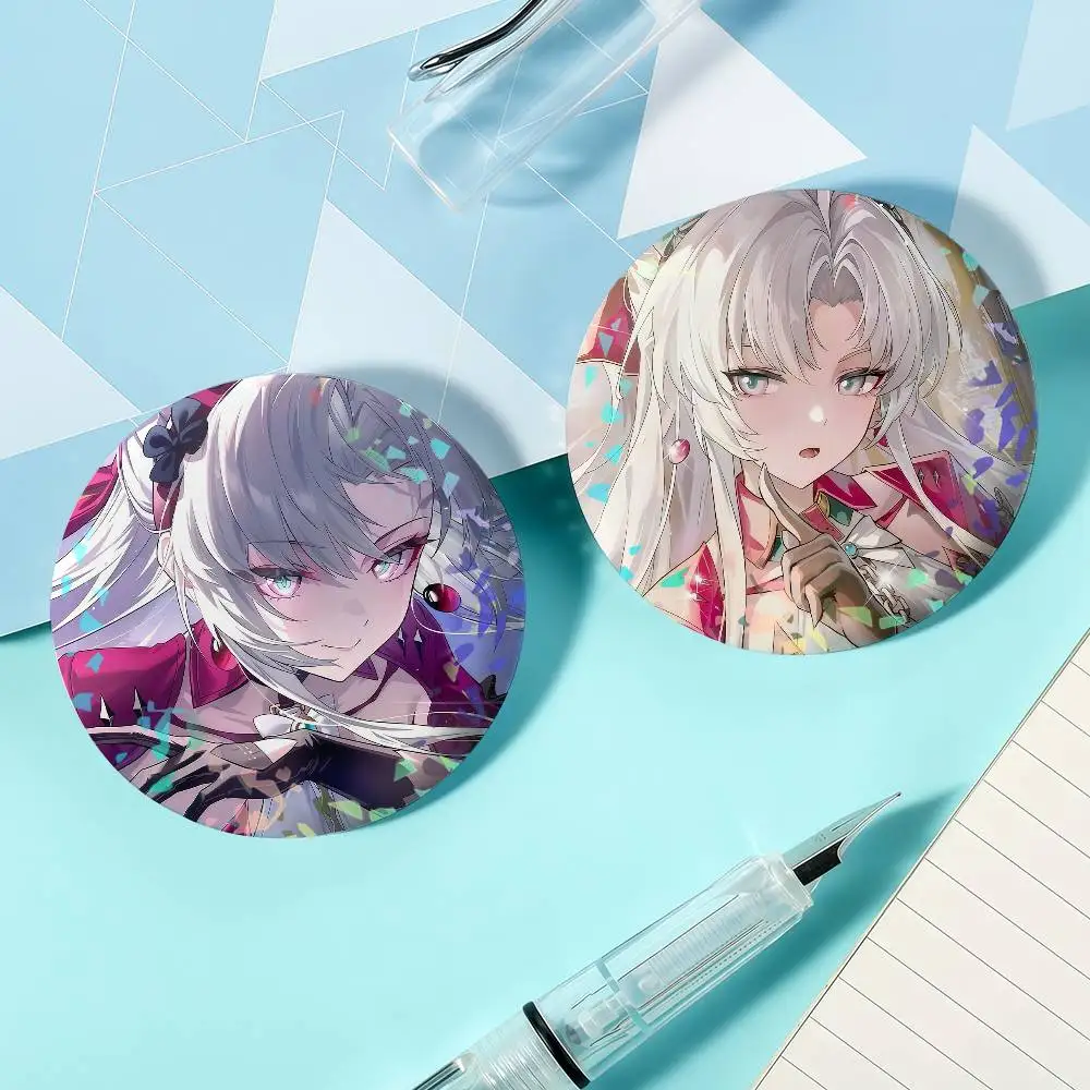 Game WuWa Carlotta Laser Badge Ensemble Anstecknadeln für Rucksäcke, Aktentaschen, Broschen, Kleidung, Geschenke