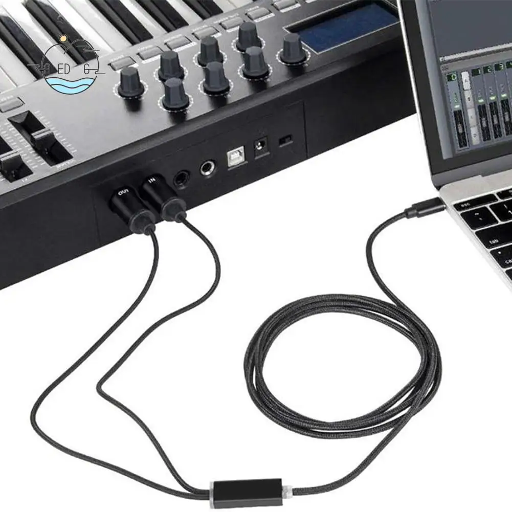 

AED6-MIDI-кабель USB C типа C USB MIDI-конвертер со световым индикатором для электронного органного компьютера