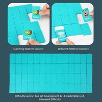 36PCS Creative Wood Chain Game Cartoon Fruit Animal Pair Matching Matching Game Blue Wooden Puzzle Learning