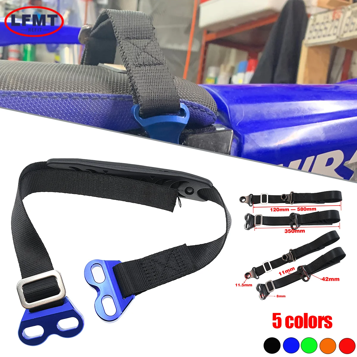 For HONDA YAMAHA KAWASAKI CR CRF XR YZ WR WRF KXF KLX New Fork Rear Rescue Strap Sling Pull Belt 85 125 150 250 450 Motocross
