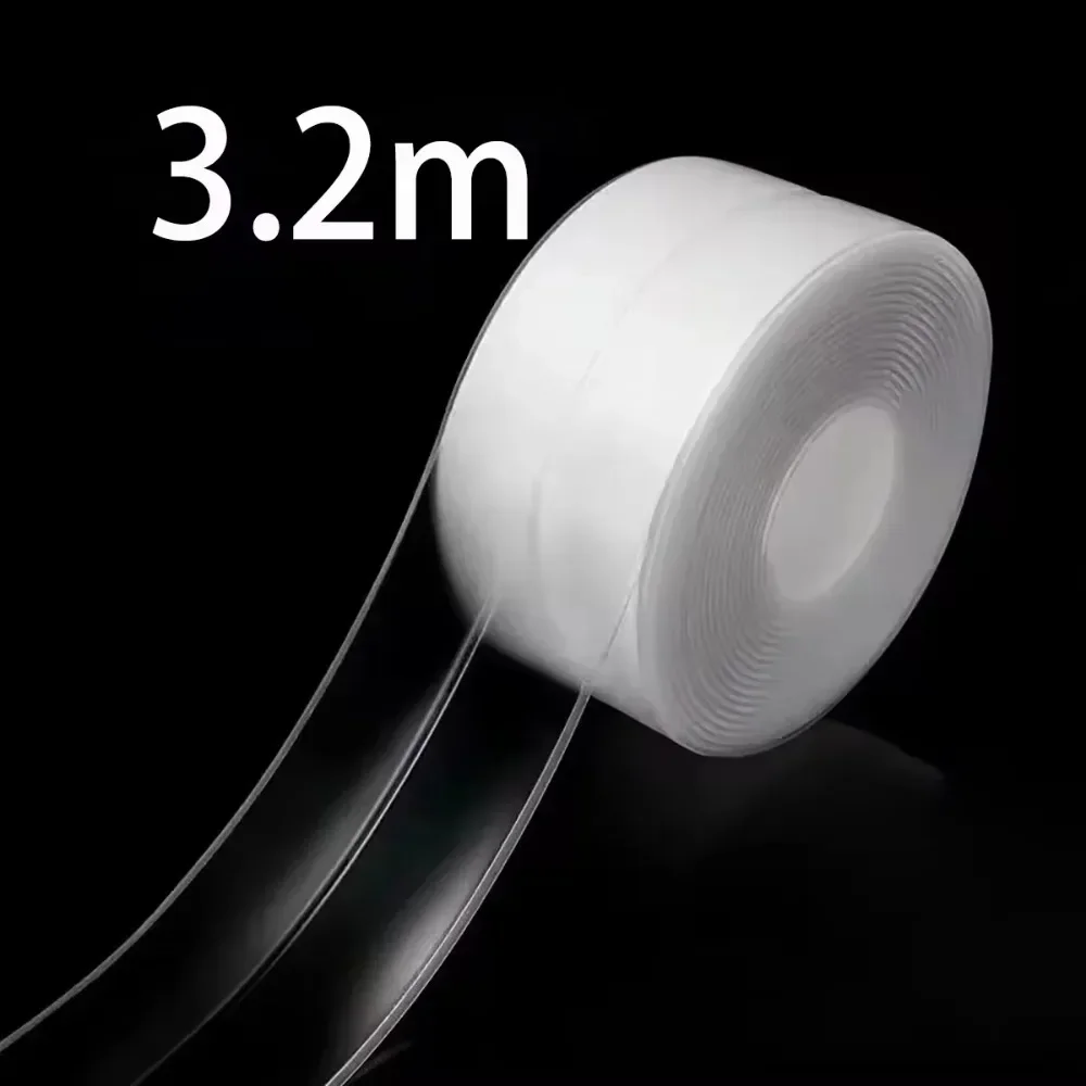 2 Rolls White Caulk Tape Waterproof Self Adhesive, Toilet Caulking Sealant Tape, Bathtub Sealing Strip for Kitchen image 6