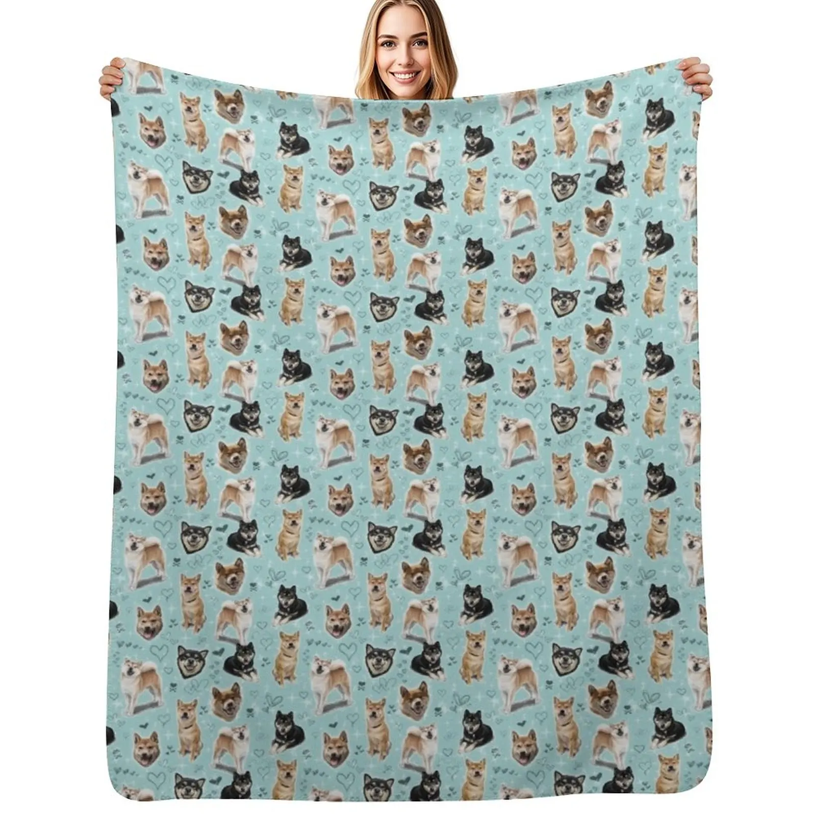 

Shiba Inu Throw Blanket No Pilling Soft Warm Blanket for Bed