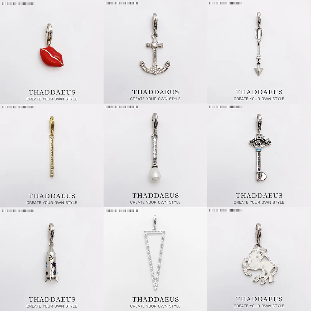 

Arrow Triangle Key Lantern Unicorn Rocket Anchor Pearl Charm Vintage Fashion Women Men Jewelry Pendant