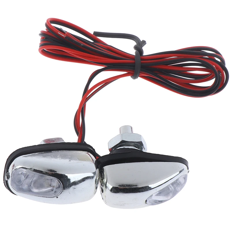 2Pcs 12V Car Universal Wiper Washer Eyes Spout Windshield Water Jet Spray Nozzle Led Light Accessories