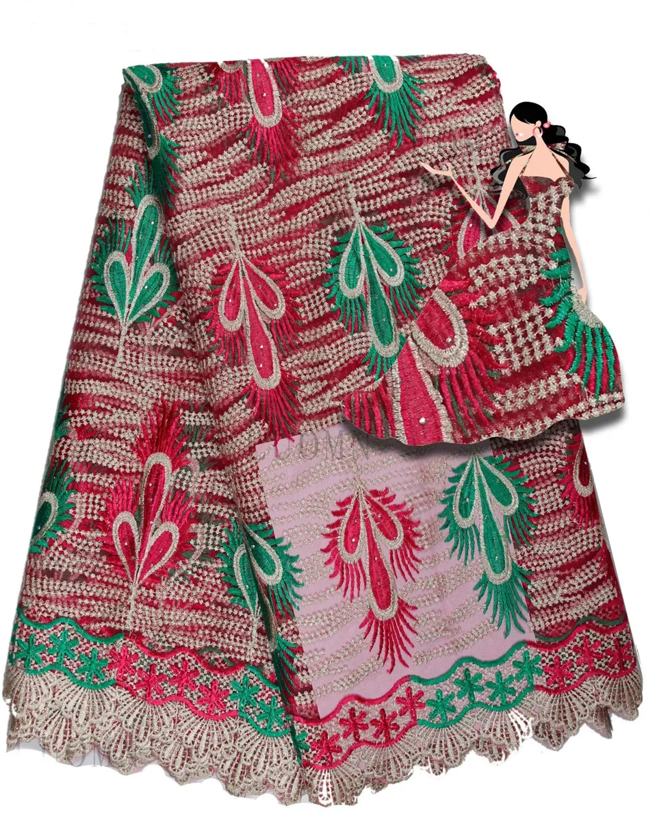 

African Lace Fabric 2018 High Quality Lace Pink Bridal Lace Fabric with Beads Embroidery Tulle Mesh Lace Fabric Nigerian JZ13