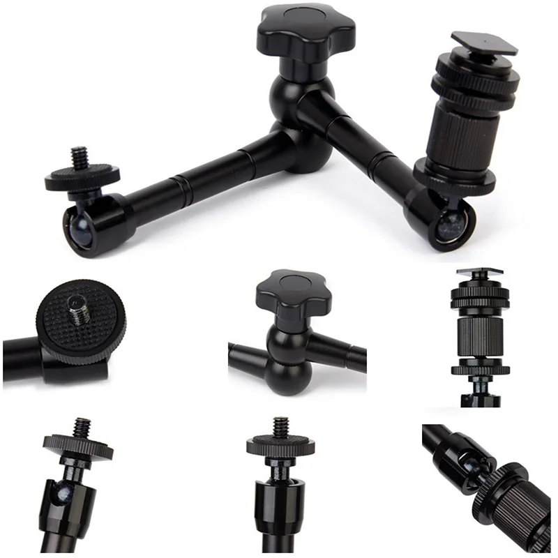 【Sleek Design】Power Friction Articulating Magic Arm 11" Adjustable For Camera For SLR LCD Monitor Flash Light