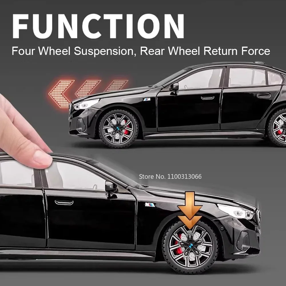 Juguetes i5M60 XM a escala 1:24, modelos de coches, neumáticos de goma fundidos a presión de aleación, vehículo en miniatura con sonido ligero, regalos para el Día de los niños