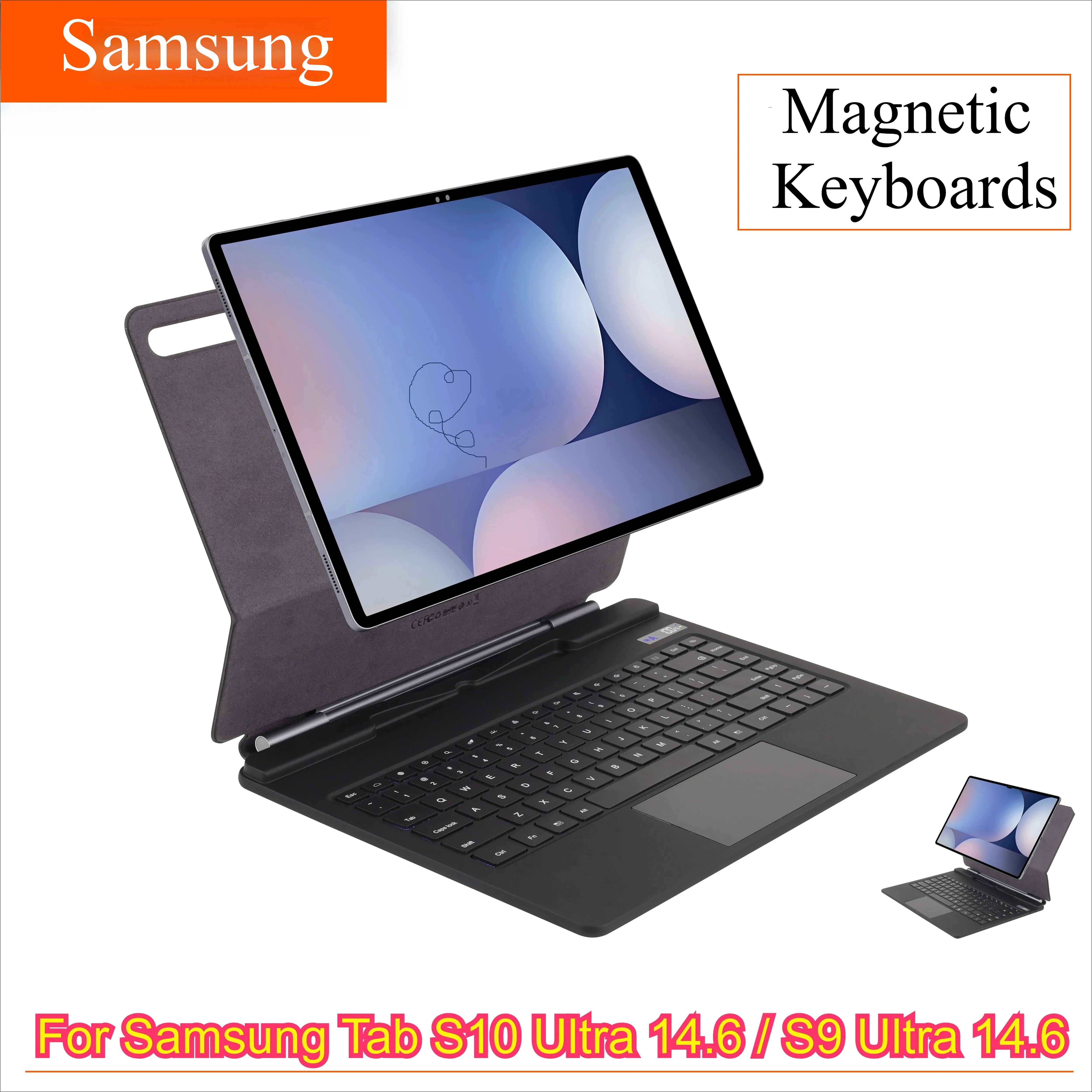 

NEW Magic Keyboard Tablet Case for Samsung Galaxy Tab S10 Ultra 14.6'' S9Ultra S8Ultra Original Smart Bluetooth Shockproof Cover