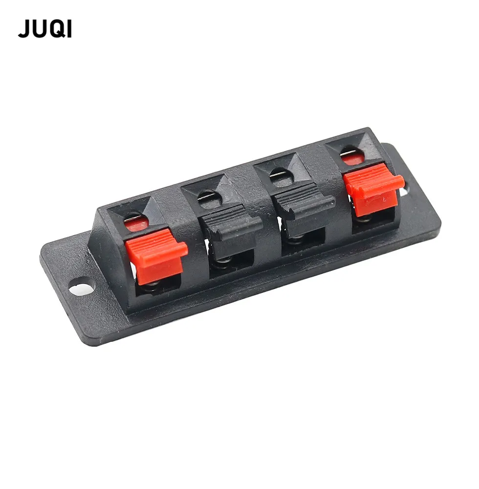 2/5PCS Audio 4P terminal 4 Positions Connector Terminal Push in Jack Spring Load Audio Speaker Terminals