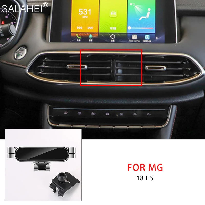 Car Mobile Phone Holder For MG HS 2018 Air Vent Mount Cellphone GPS Support Stand Gravity Snap-on Bracket For iPhone Accessories