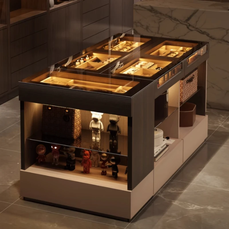 Luxury Jewelry Display Cabinet Storage Bucket Cabinet Household Fashion Cabinets Living Room Vitrine Furniture Showcase Salon