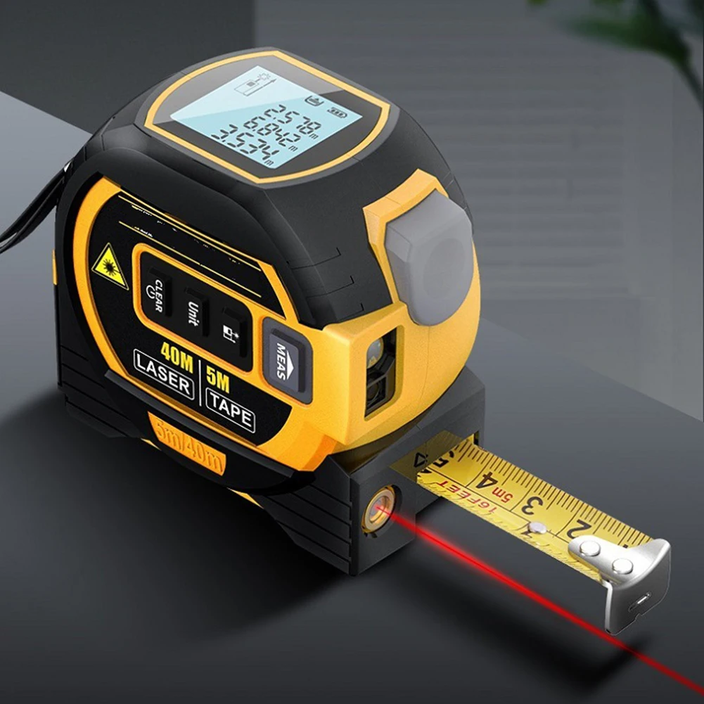 3-in-1 Almighty Ruler LED Display Distance Measuring Tool Multi-Function Electronic Rangefinder Measuring Level for Woodworking