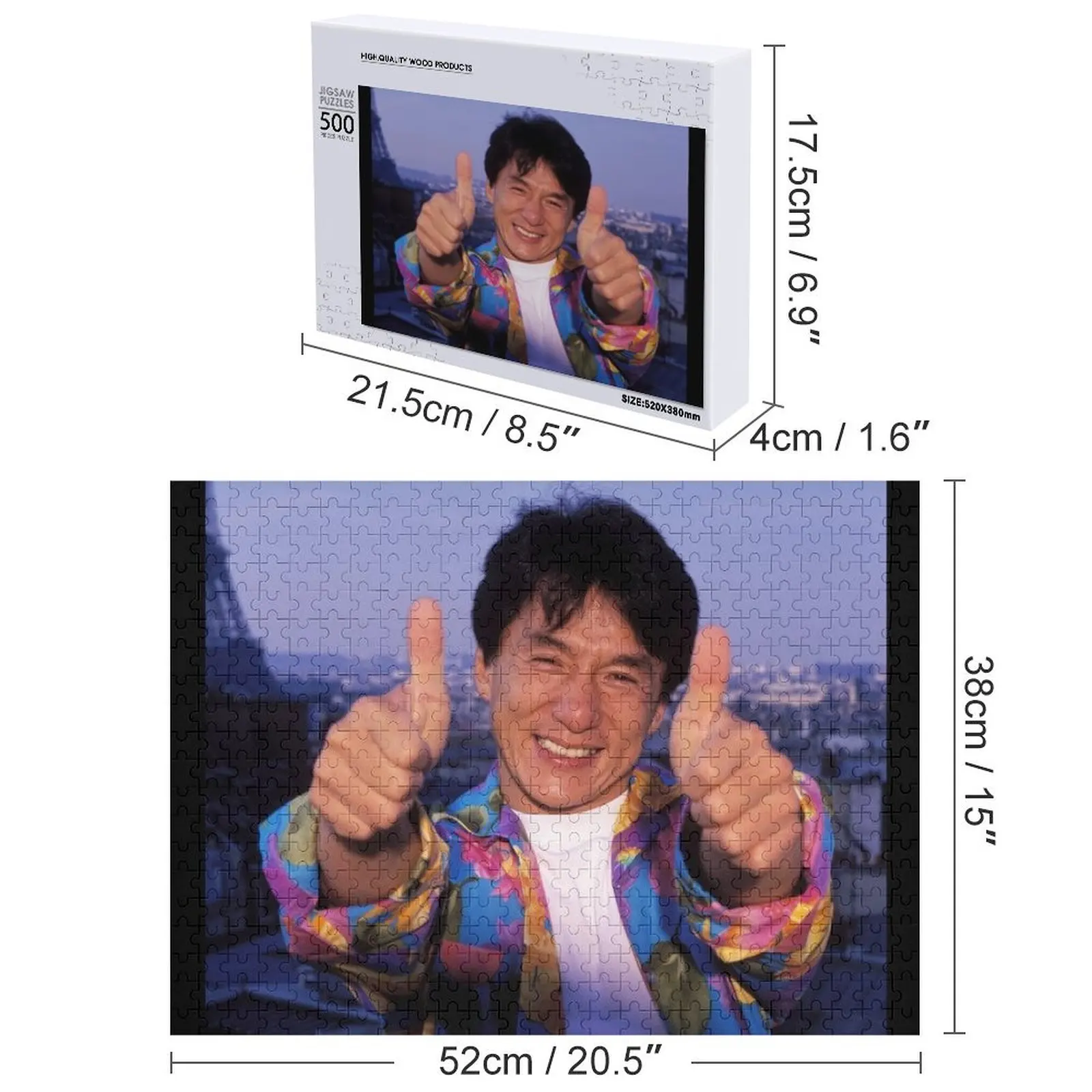 Puzzle z Jackiem Chanem, personalizowane prezenty, drewniane puzzle IQ dla dzieci i niemowląt z możliwością personalizacji.