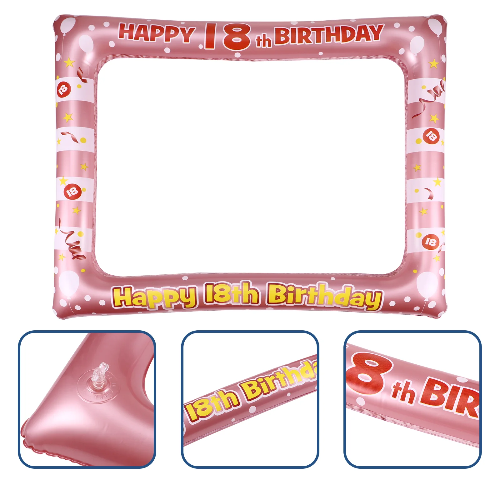 

1 Pc Birthday Party Photo Props Inflatable Frame Photo Holder for Age 18 PVC Photo Props Party Photo Frame