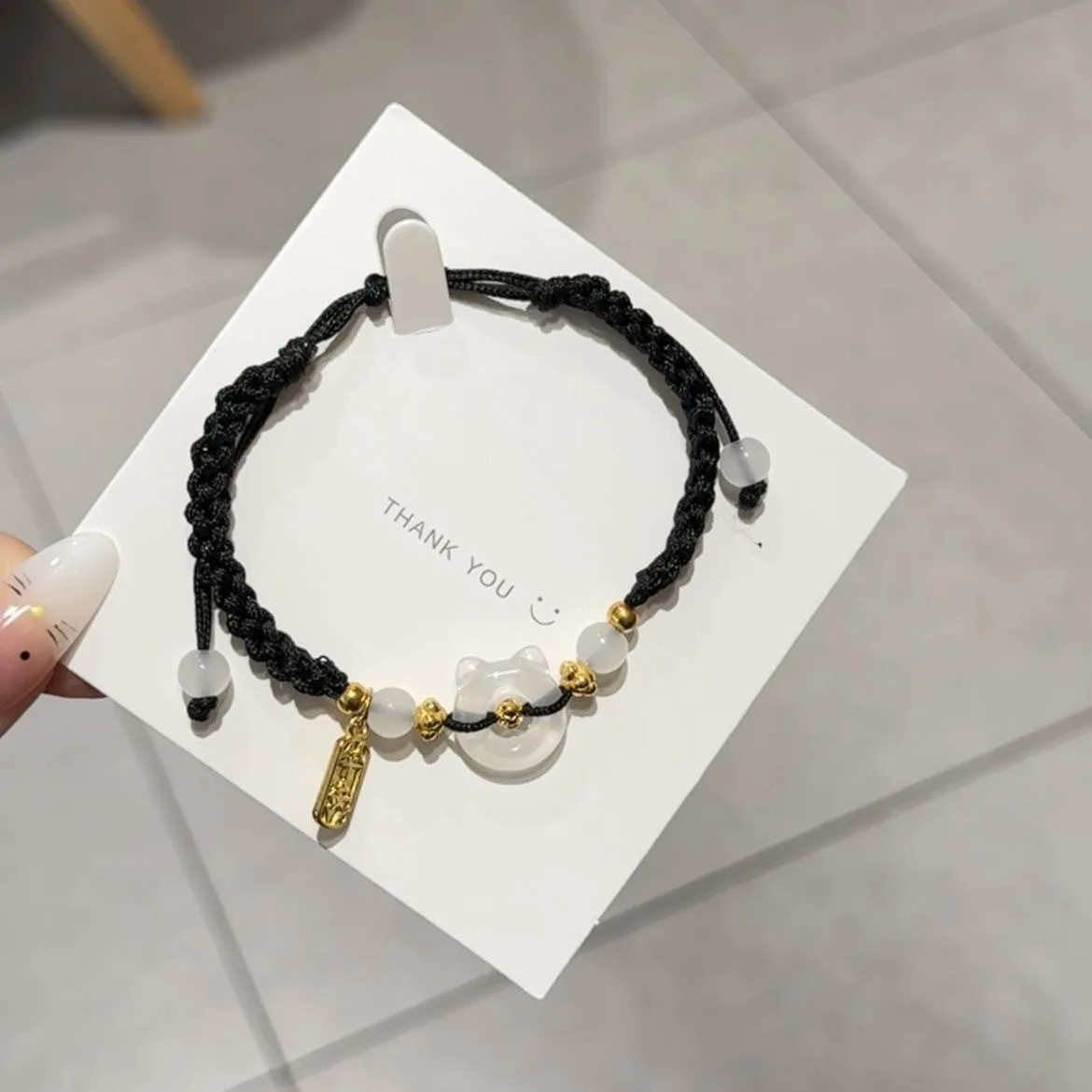 Unisex Couple Bracelets New Chinese Sweet Peace Joy Woven Hand Rope with Cat Design Unique Gift for Girlfriend Best Friend