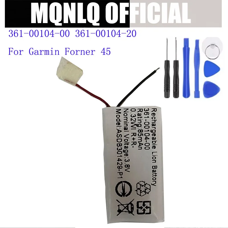 

Smart watch Battery 361-00104-00 361-00104-20 For Garmin Forner 45 100mAh High Capacity Batterie Bateria + tools
