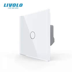 Livolo EU Standard Touch Wall Switch,1 Gang 1 Way,Tempered Crystal Glass Panel,Cross Stair Function for Home Improvement