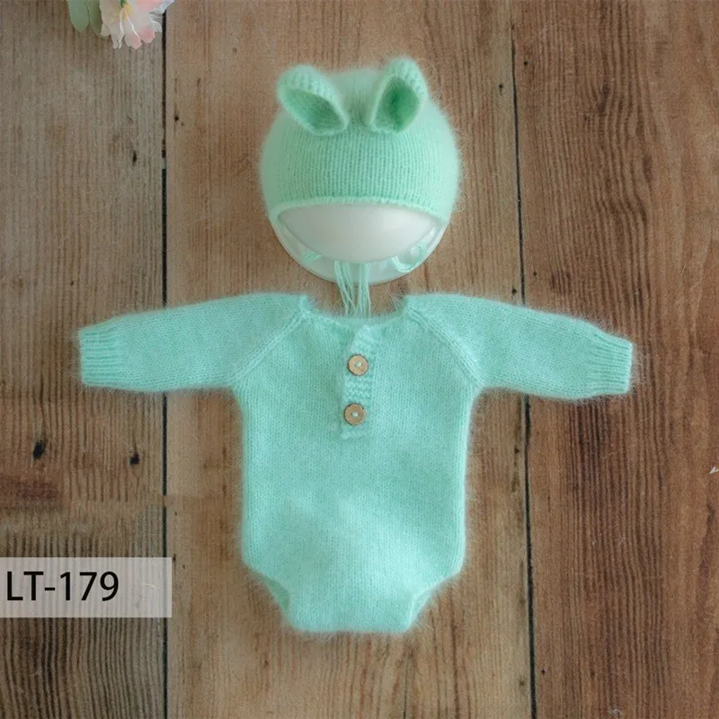 2022-baby-bunny-romper-photography-propshandmade-mink-yarn-photo-shoot-clothes