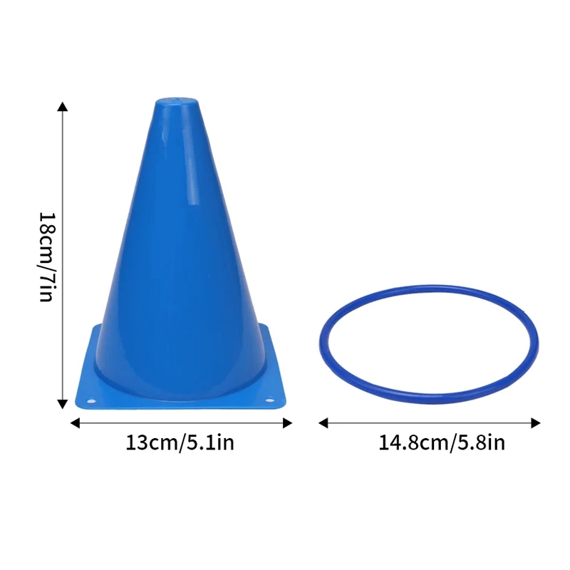 Collare per secchiello per ostacoli Ostacolo per addestramento di calcio in plastica Gioco per genitori e figli per bambini Giocattolo interattivo per collare a secchiello da lancio